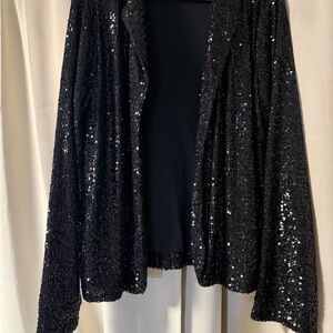 Cable & Gauge Black Sequin Cardigan
